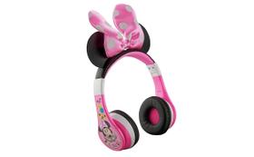 eKids Minnie Mouse Kids Fones de ouvido Bluetooth para fones de ouvido Bluetooth recarregáveis sem fio com microfone Kid Friendly Sound e Bônus Cabo Destacável, 1 (n/a)