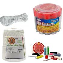 Elástico Branco 4mm 65m Kit Costura 32 Itens Completo