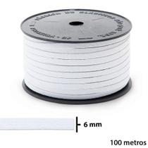 Elástico Branco Pigeon 6mm Rolo com 100 Metros- São José Elástico Branco Pigeon 6mm Rolo com 100 Metros- São José