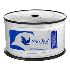 Elástico Chato Branco 7mm Algodão c/ 100m - São josé n.12