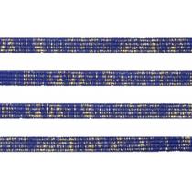 Elástico Chato Metalizado 7mm Azul Royal com Ouro Marpax 10m Elástico Chato Metalizado 7mm Azul Royal com Ouro Marpax 10m