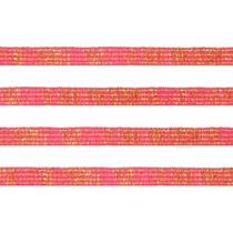 Elástico Chato Metalizado 7mm Rosa Cit. com Ouro Marpax 10m Elástico Chato Metalizado 7mm Rosa Cit. com Ouro Marpax 10m