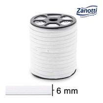 Elástico Chato Zanotti Branco 6mm - 10 Metros