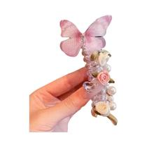 Elástico De Cabelo Feminino Elegante Com Borboleta, Anel De Cabelo Estiloso, Prendedor De Rabo De Elástico De Cabelo Feminino Elegante Com Borboleta, Anel De Cabelo Estiloso, Prendedor De Rabo De