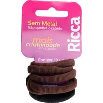 Elástico De Cabelo Ricca 903 15mm Com 10 Unidades Basic Sem Metal