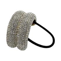 Elástico de Cabelo RPZL Morgan com Pulseira Dourada e Cristais Pave Dupla Elástico de Cabelo RPZL Morgan com Pulseira Dourada e Cristais Pave Dupla