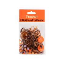 Elástico de Silicone para Cabelo ProArt Tamanho P 200 Unidades Marrom