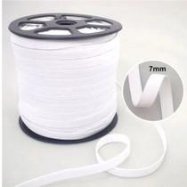 Elástico Dorlytex Chato Branco com 7mm à Metro Elástico Dorlytex Chato Branco com 7mm à Metro
