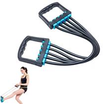 Elástico Extensor com Alça para Treinos em Casa Controla Intensidade Multifuncional Hipertrofia Fit