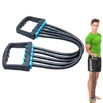 Elástico Extensor com Alças para Treinar em Casa Multifuncional Ajusta Intensidade Hipertrofia