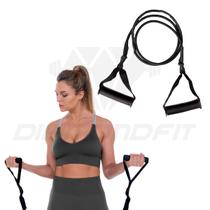 Elástico Extensor De Tensão Exercícios Forte Treino Academia Braços Multifuncional Diamond Fit