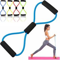 Elástico Extensor de Tensão Nível Médio Formato 8 Para Exercícios Yoga Pilates Treino em Casa Ginástica Academia Fortalecimento Muscular Fisioterapia