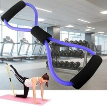 Elástico Extensor de Tensão Nível Médio Formato 8 Para Exercícios Yoga Pilates Treino em Casa Ginástica Academia Fortalecimento Muscular Fisioterapia