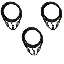 Elástico Extensor Estique Preto 2,0mt p/ Moto e Bike Com Ganchos de Ferro - 03 unidades