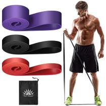 Elástico Extensor Kit 3 Bumbum Band Musculação Fitness Treino Em Casa Fortalecimento Musculação