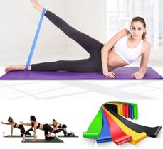 Elástico Extensor Mini Band Fitness Kit de Emagrecimento 5 Faixas Treino de Força e Queima Calórica