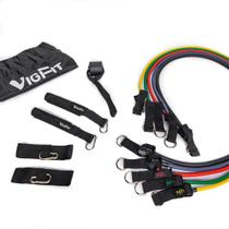 Elástico Extensor Para Exercícios Kit Com 5 - Vigfit Sports