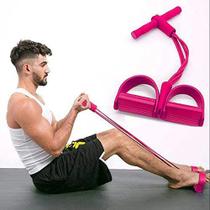 Elastico Extensor Tonificação Pilates Fit Puxe Corda Intensidade Academia em Casa exercicio abdominal ROSA