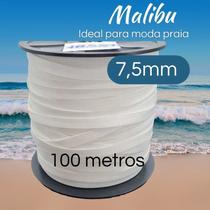 Elástico Malibu ideal para moda praia piscina elastano 6,5mm 7,5mm Branco resistente ao cloro para biquini Elastan Elástico Malibu ideal para moda praia piscina elastano 6,5mm 7,5mm Branco resistente ao cloro para biquini Elastan