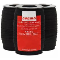Elástico Premium Círculo 3,5mm Cor 940 Preto - 50 Metros