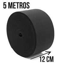 Elástico Preto Reforçado Largo 12cm Com 5 Metros de Comprimento