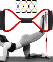 Elástico Tensão Multifuncional Exercícios CrossTube Formato Oito Bíceps Tríceps Glúteos Pilates - MBfit