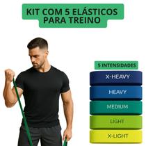 Elástico Treino Exercício Academia Fitness Power Band Cinto Kit Com 5 Unidades Yunmai