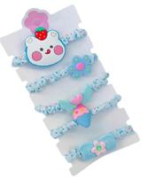 ELÁSTICO XUXINHA DE CABELO COM APLIQUE INFANTIL CARTELA COM 5 ref.: 7897