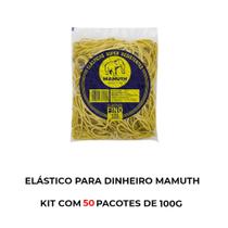 Elasticos de borracha liguinha dinheiro mamuth 100g kit 50un