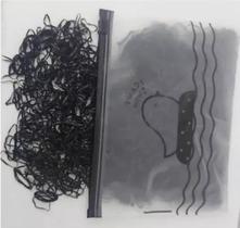 Elásticos de Cabelo 500 Unidades Elásticos Pequenos Silicone Para Cabelo Cor Preta Elastiquinhos