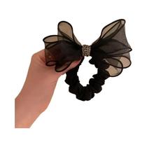 Elásticos De Cabelo Com Laço De Strass Em Malha Elástica Para Mulheres E Meninas, Acessórios Para Elásticos De Cabelo Com Laço De Strass Em Malha Elástica Para Mulheres E Meninas, Acessórios Para