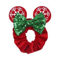 Elásticos De Cabelo De Veludo Com Orelhas Da Disney Para Meninas, Laços De Lantejoulas, Tiara Para