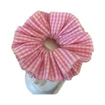 Elásticos De Cabelo Femininos Grandes De Algodão Xadrez, Fofos Para O Verão, De Quatro Camadas E