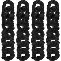 Elásticos de cabelo Hoteam Satin 200 peças preta Elásticos de cabelo Hoteam Satin 200 peças preta