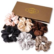 Elásticos de cabelo Lolalet Satin para mulheres e meninas - pacote com 6