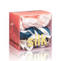 Elásticos de cabelo Silmer Silk 100% Mulberry Silk, pacote com 3