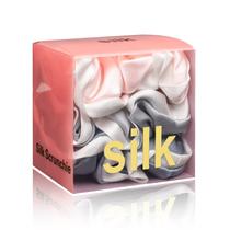 Elásticos de cabelo Silmer Silk 100% Mulberry Silk, pacote com 3