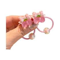 Elásticos De Cabelo Transparentes Em Forma De Coelhinho Cereja Para Meninas 2PCS Acessórios De