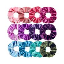 Elásticos De Cabelo Vintage Para Mulheres Em Veludo Rosa, 12 Peças, Bandas Elásticas Para Meninas