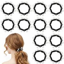Elásticos para Cabelo Mabor 12 Unidades com Pérolas Pretas Elásticos para Cabelo Mabor 12 Unidades com Pérolas Pretas