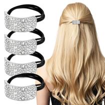 Elásticos para Cabelo Tucnoeu 8pcs com Strass Prateado