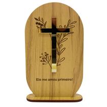 Ele Me Amou Primeiro, Totem Cruz, Totem Jesus Cristo 12,5 cm