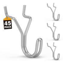 ELEAD 45 ganchos J de aço resistente prateados para painel perfurado ELEAD 45 ganchos J de aço resistente prateados para painel perfurado
