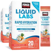 Electrolytes Powder Force Factor Liquid Labs, pacotes de 40 bastões