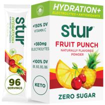 Electrolytes Powder Stur Hydration Fruit Punch 96 pacotes Electrolytes Powder Stur Hydration Fruit Punch 96 pacotes