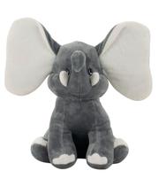 Elefante Cinza Orelhas Grandes 26cm Pelúcia Decorativa Elefante Cinza Orelhas Grandes 26cm Pelúcia Decorativa