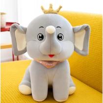 Elefante com coroa brinquedos de pelúcia fofos de desenhos animados 45cm