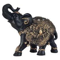 Elefante da sorte indiano pequeno de resina manto dourado - Decore Casa - Indiana