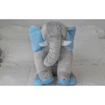Elefante de pelúcia 80 cm Azul - Enxoval Baby Mania