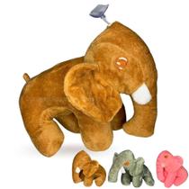 Elefante De Pelúcia Brinquedo Para Bebê - Marrom